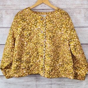 Kika Vargas x Target Mum Floral Quilted Jacket Plus Size 1X Gold